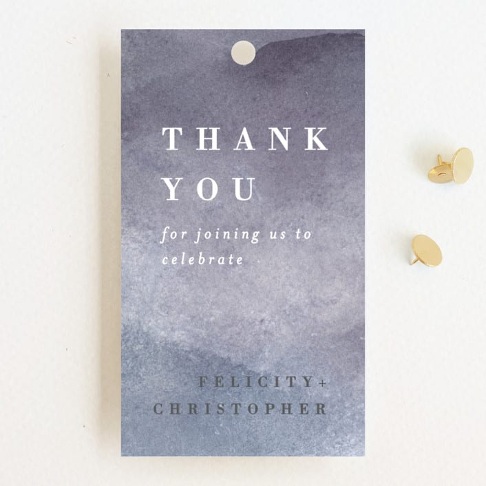 "Sea Splash" - Wedding Favor Tags in Amethyst by Alethea and Ruth - Front