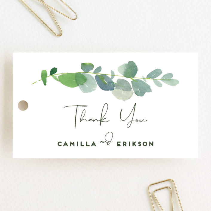 "Soft Eucalyptus" - Wedding Favor Tags in Garden by Yao Cheng Design - Front