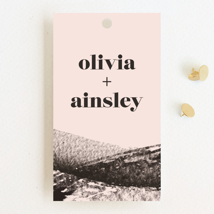 "Vignette" - Wedding Favor Tags in Cosmopolitan by silverscreen studio - Front