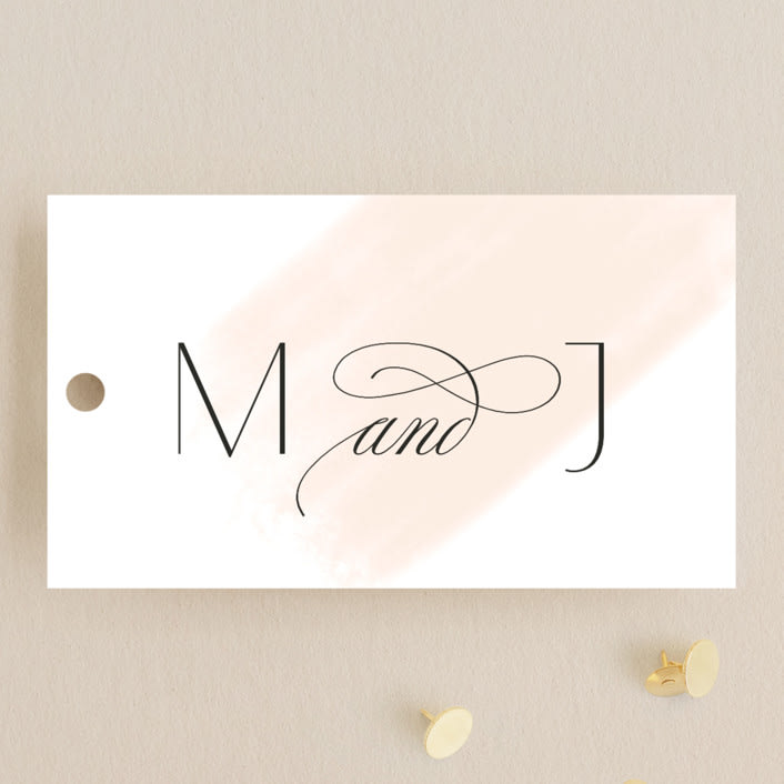 "Lithe" - Wedding Favor Tags in Blush by Kristie Kern - Front