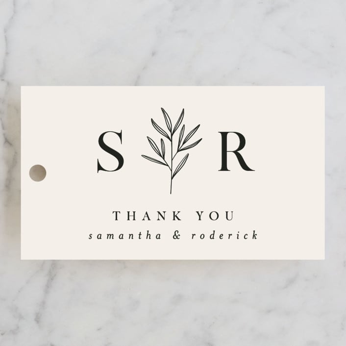 "Italia" - Wedding Favor Tags in Taupe by Kelly Schmidt - Front