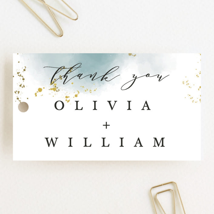"Ethereal Dust" - Wedding Favor Tags in Topaz by Hannah Williams - Front