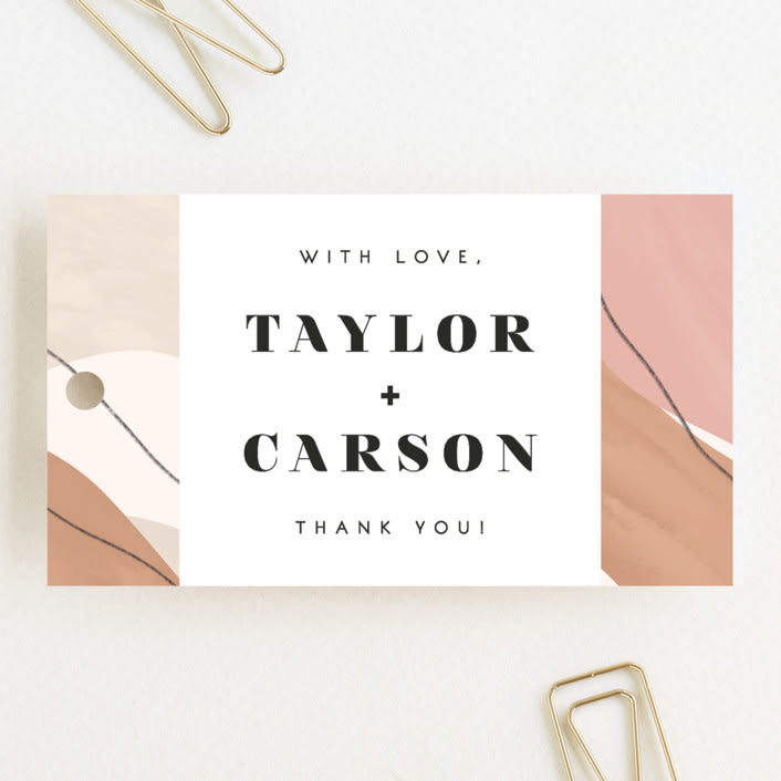 "Formation" - Wedding Favor Tags in Terracotta by Olivia Goree - Front
