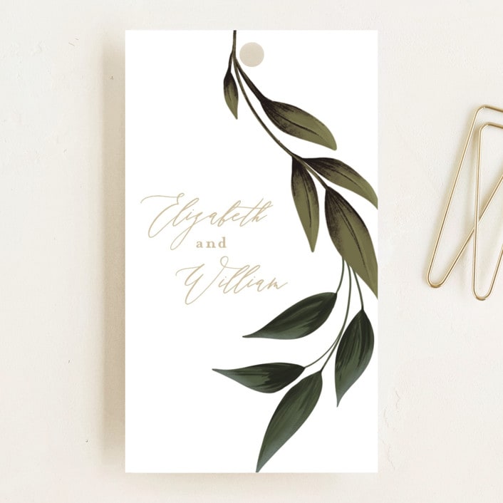 "Cascading Vine" - Wedding Favor Tags in Ivory by Susan Moyal - Front