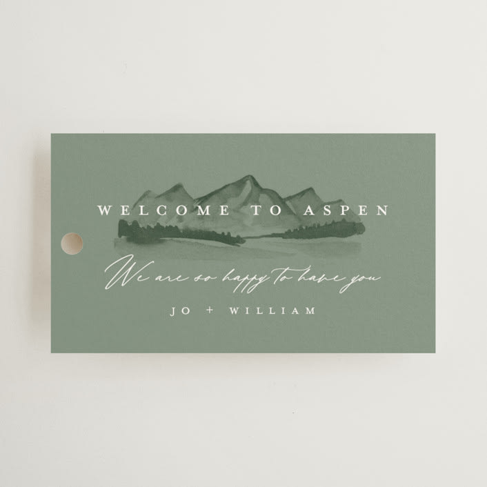 "Mountain Ridge" - Wedding Favor Tags in Pine by Amy Kross - Front