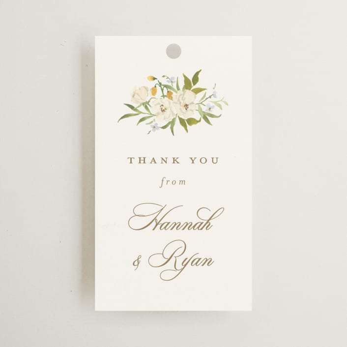 "Avalon" - Wedding Favor Tags in Chiffon by Everett Paper Goods - Front