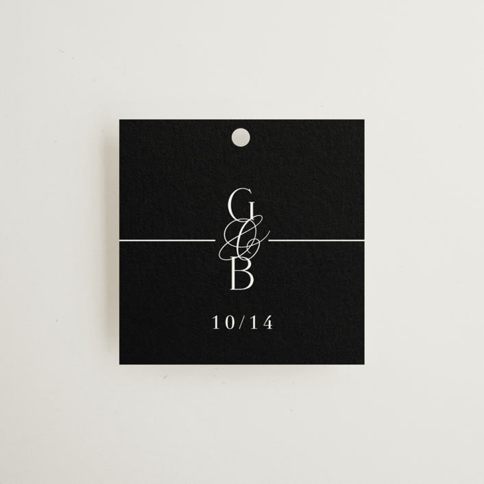 "Grand Scale" - Wedding Favor Tags in Caviar by Olivia Raufman - Front