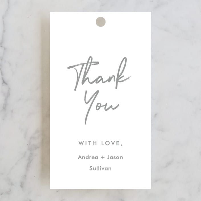 "Brushy frame" - Wedding Favor Tags in Opal by Stacey Meacham - Front