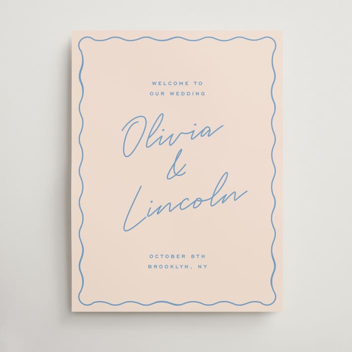 "wavy border" - Welcome Signs in Periwinkle by Ellen Schlegelmilch - Front