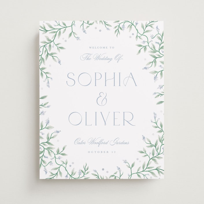"Wisteria" - Welcome Signs in Periwinkle by Kristen Smith - Front