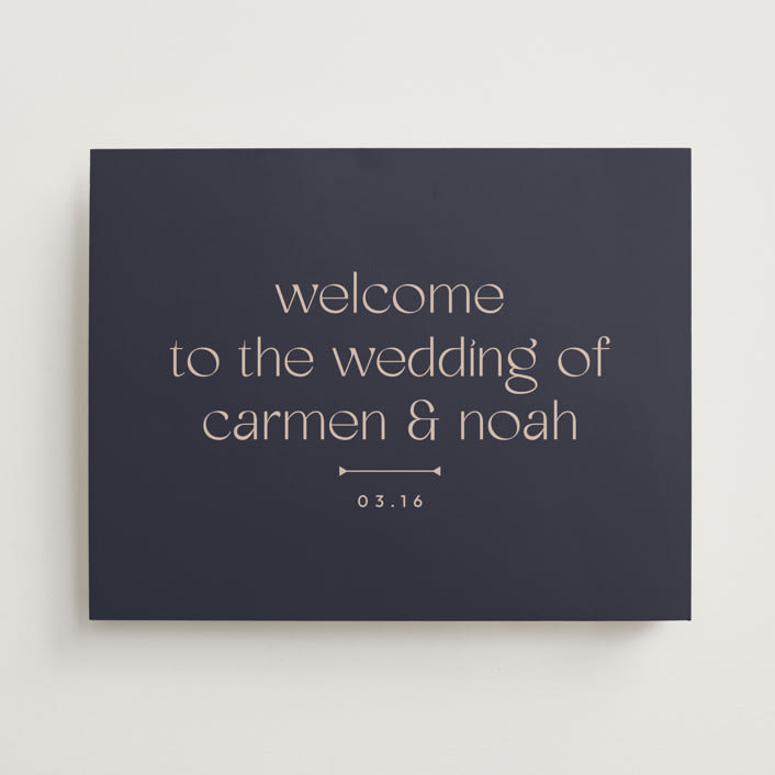 "Thoughtful" - Welcome Signs in Navy by letterfix - Front