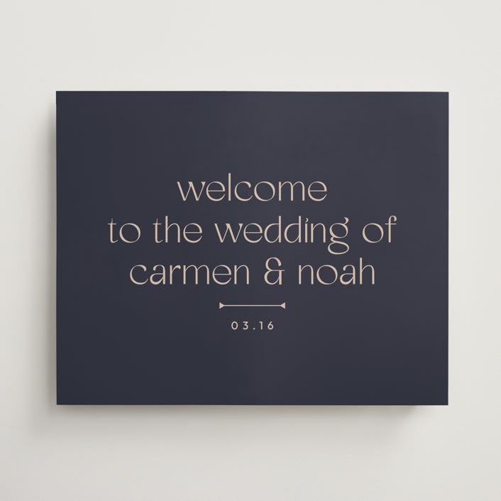 "Thoughtful" - Welcome Signs in Navy by letterfix - Front