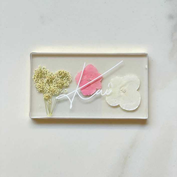"Custom Floral Pink Place Cards" - Place and Escort Cards in gold by Jasmine Jhunjhnuwala