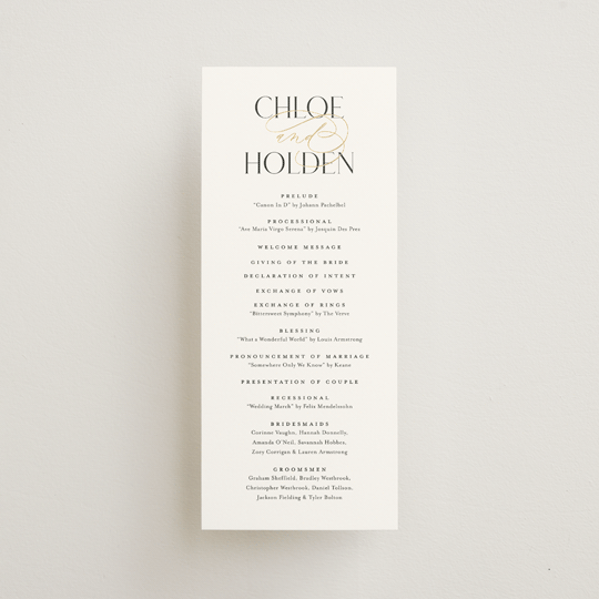 "Idyllic" - Wedding Programs in Sugar by Jessica Williams - Front