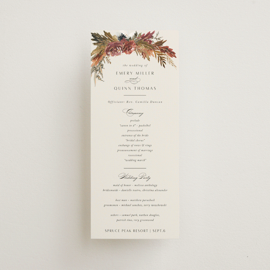"poetique" - Wedding Programs in Autumn by Kate Ahn - Front