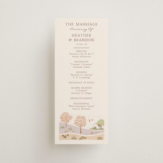 "Countryside" - Wedding Programs in Rose Quartz by Paper Sun Studio - Front