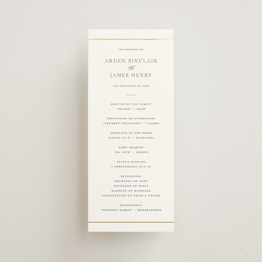 "Opulence" - Wedding Programs in Pearl by Stacey Meacham - Front