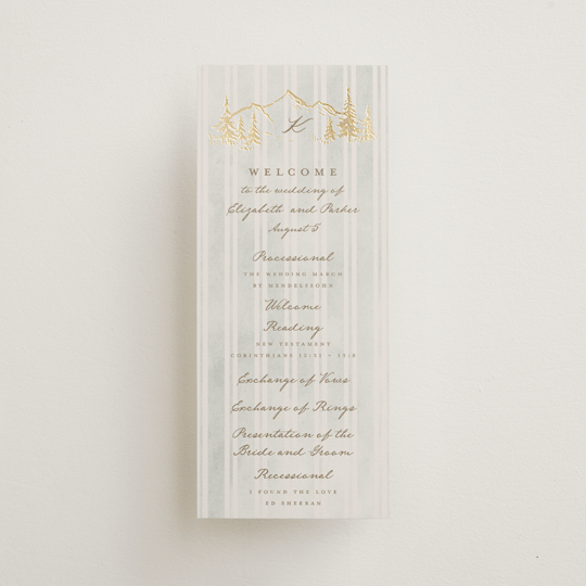 "Mountain Love" - Wedding Programs in Dew by Petra Kern - Front