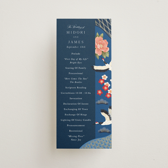"kimono" - Wedding Programs in Ocean by Elly - Front