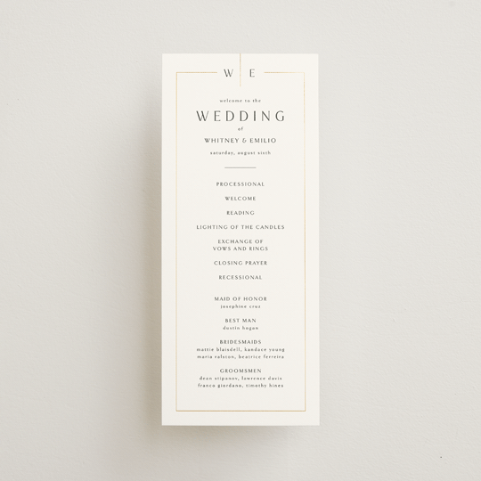 "Arcadia" - Wedding Programs in Silk by Kelly Schmidt - Front