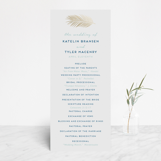 "Sea Crest" - Wedding Programs in Turquoise by Kaydi Bishop - Front
