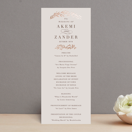 "Autumnal Arch" - Wedding Programs in Blush by Hooray Creative - Front