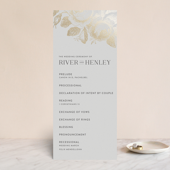 "Beloved" - Wedding Programs in Mist by Design Lotus - Front