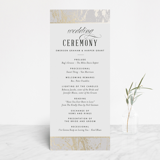 "Modern Marble" - Wedding Programs in Cloud by Kelly Schmidt - Front
