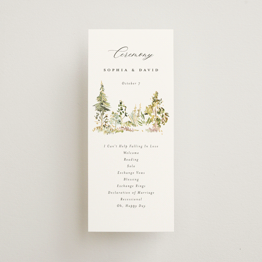 "Great Outdoors" - Wedding Programs in Forest by Petra Kern - Front