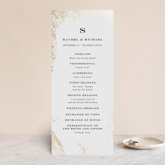 "Edgy Charm" - Wedding Programs in Ivory by Kimberly FitzSimons - Front