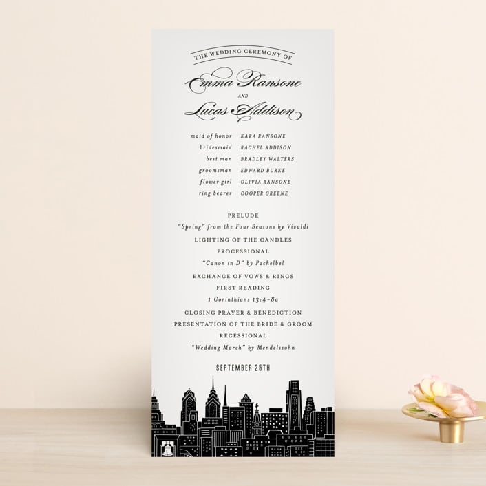 "Big City - Philadelphia" - Wedding Programs in Light Taupe by Hooray Creative - Front