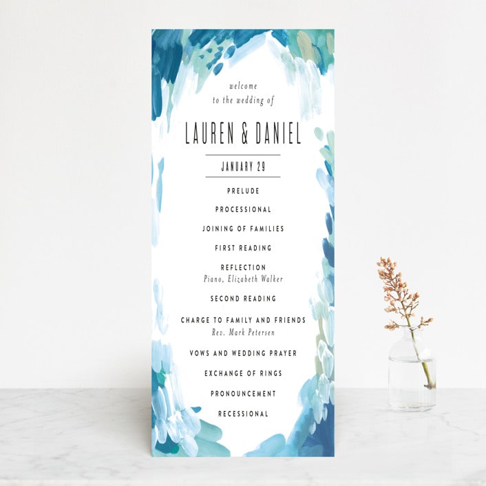 "Gallery Abstract Art" - Wedding Programs in Ocean by Alethea and Ruth - Front