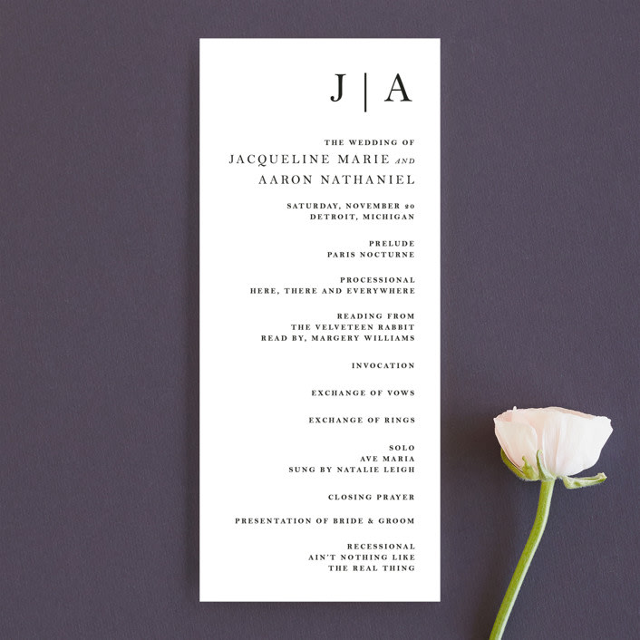 "Sophistotype" - Wedding Programs in Sea Salt by Snow and Ivy - Front