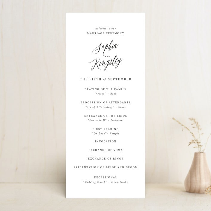 "Nothing Compares To You" - Wedding Programs in Cream by Design Lotus - Front