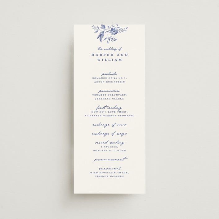 "Daisy Toile" - Wedding Programs in Willow by Susan Zinader - Front