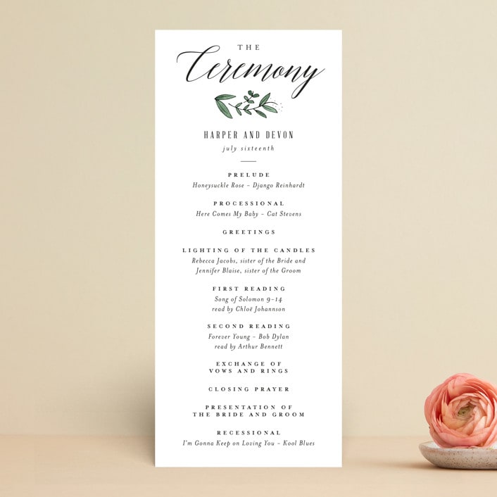 "Floral Wreath" - Wedding Programs in Fresh by Kelly Schmidt - Front
