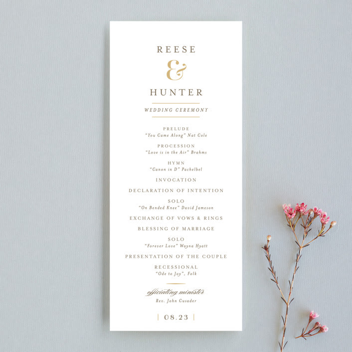 "Valencay" - Wedding Programs in Silk by chocomocacino - Front