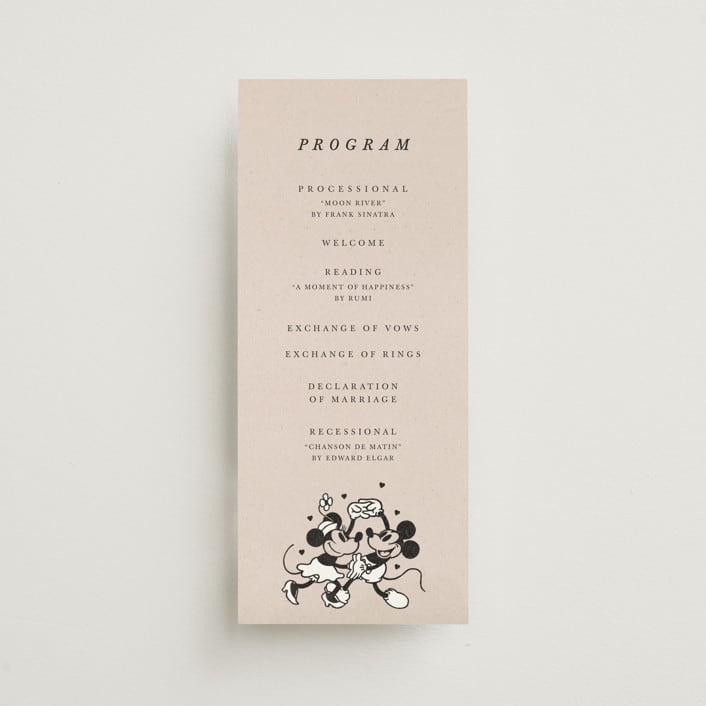 "Disney's Retro Mickey Mouse and Minnie Mouse" - Wedding Programs in Retro by Sumak Studio - Front