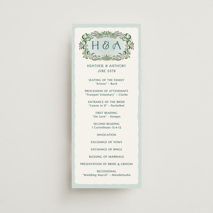 "Sierra" - Wedding Programs in Spruce by Paper Sun Studio - Front