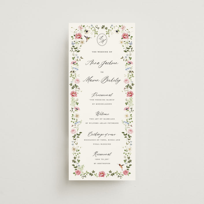 "Ornate" - Wedding Programs in Peony by Sarah Knight - Front