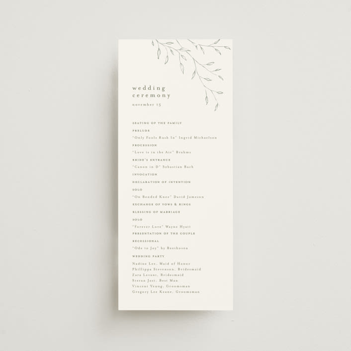 "tortina" - Wedding Programs in Aqua Mist by chocomocacino - Front