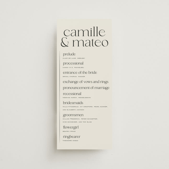 "Modern Monogram" - Wedding Programs in Latte by Jackie Crawford - Front