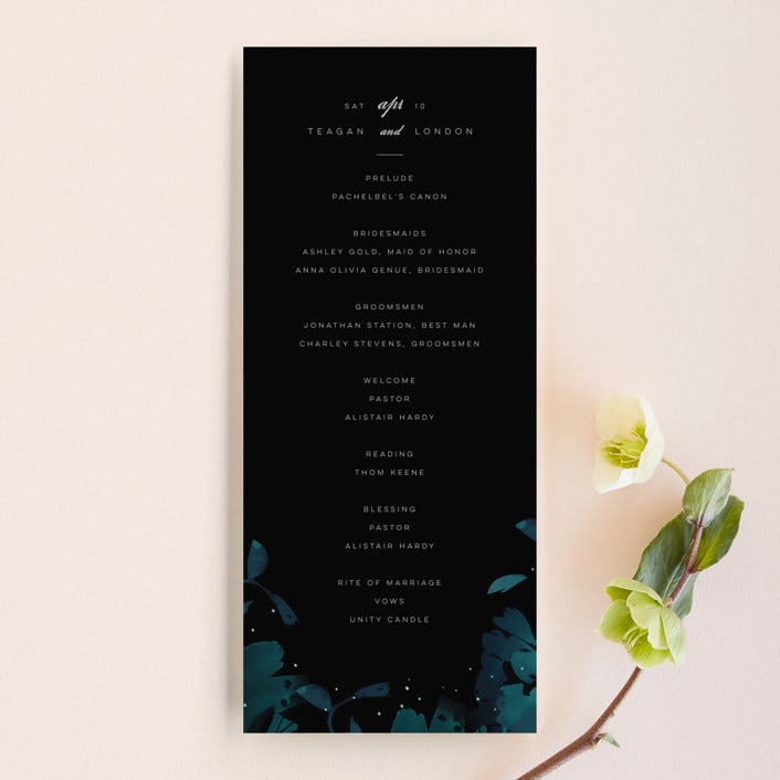 "Midnight Garden" - Wedding Programs in Midnight by Lori Wemple - Front