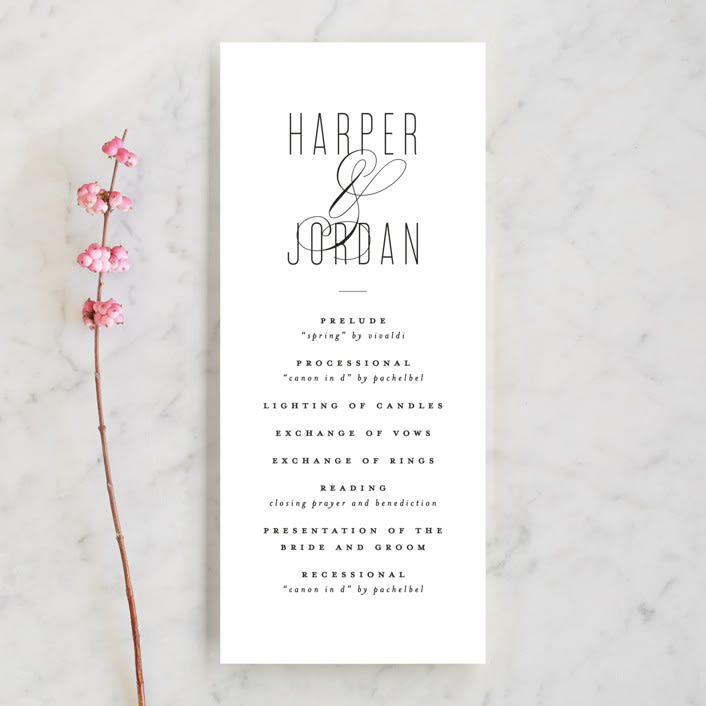 "Scripted Ampersand" - Wedding Programs in Classic by Roxy Cervantes - Front