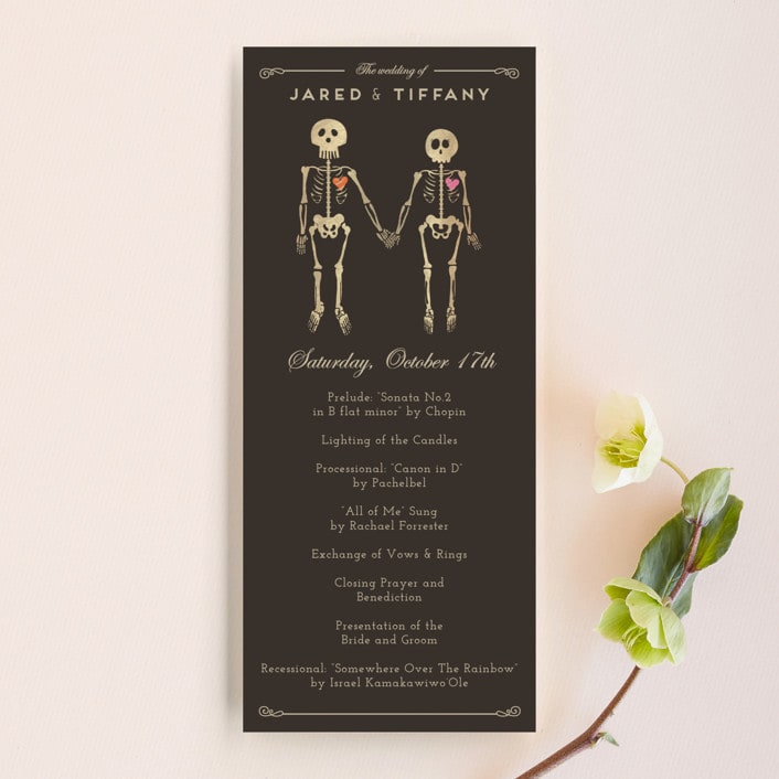 "Until Death" - Wedding Programs in Golden by Katie Zimpel - Front