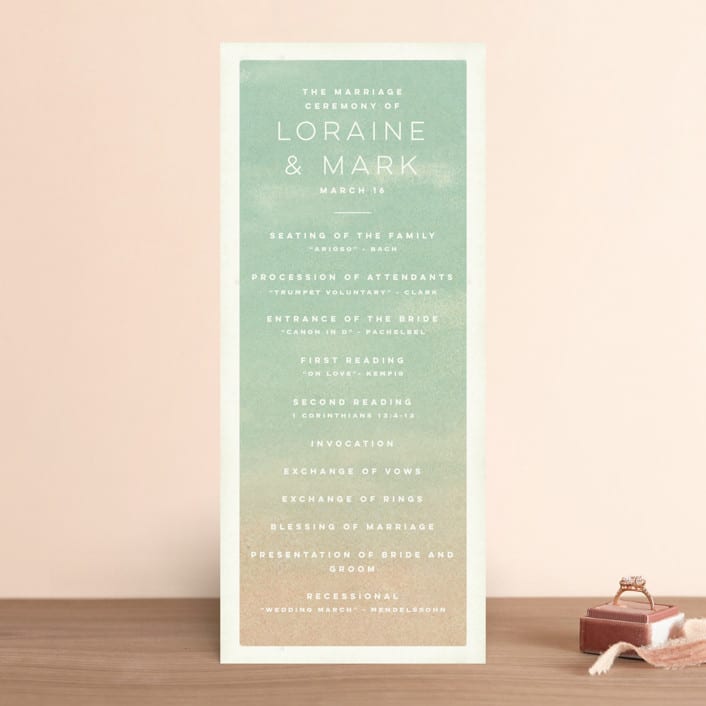 "Postcard from the Desert" - Wedding Programs in Sunset by Pink House Press - Front