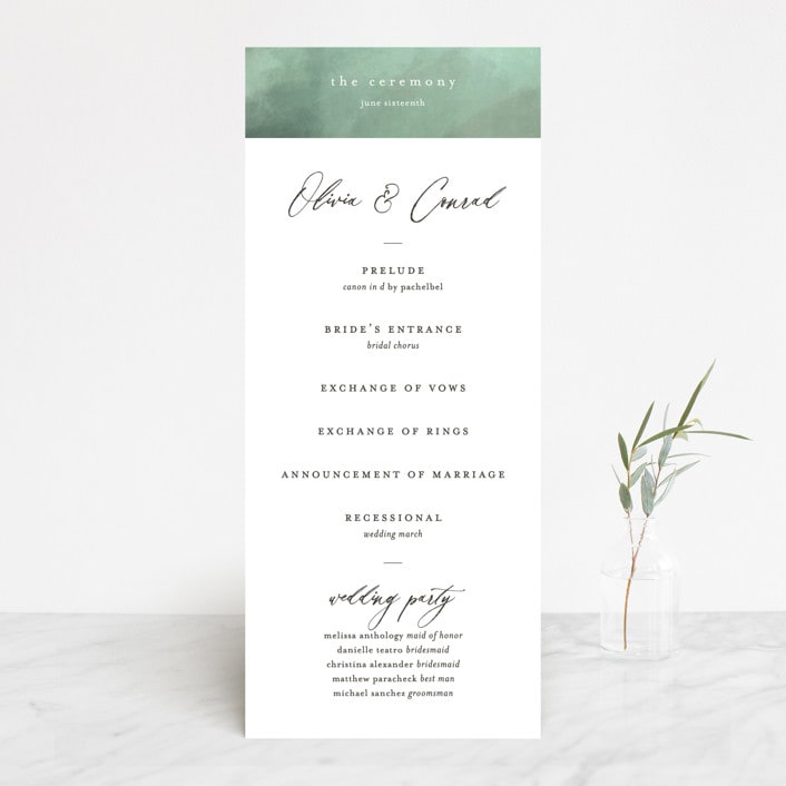 "Meadow" - Wedding Programs in Meadow by Eric Clegg - Front