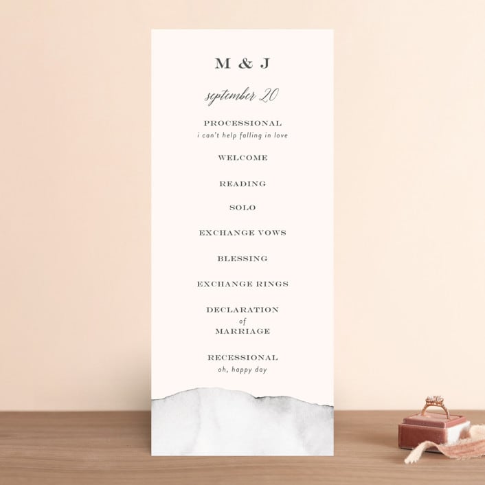 "Gentle Greens" - Wedding Programs in Fern by Petra Kern - Front