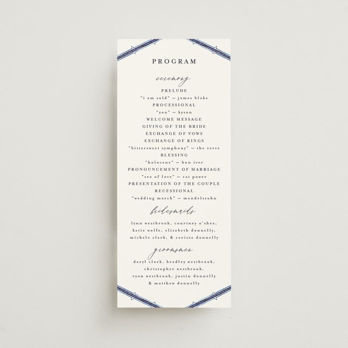 "watercolor azulejo" - Wedding Programs in Azure by Anastasia Makarova - Front