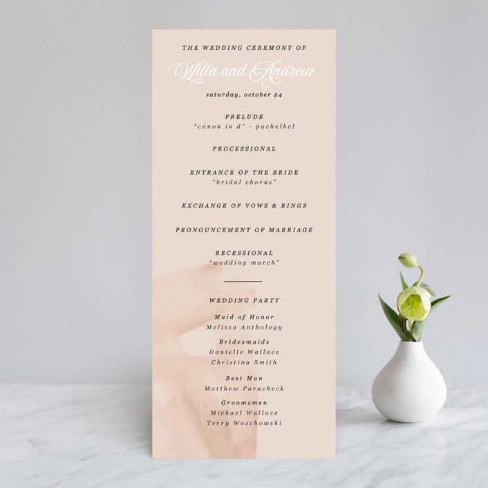 "Romance" - Wedding Programs in Snowball by Anna Elder - Front
